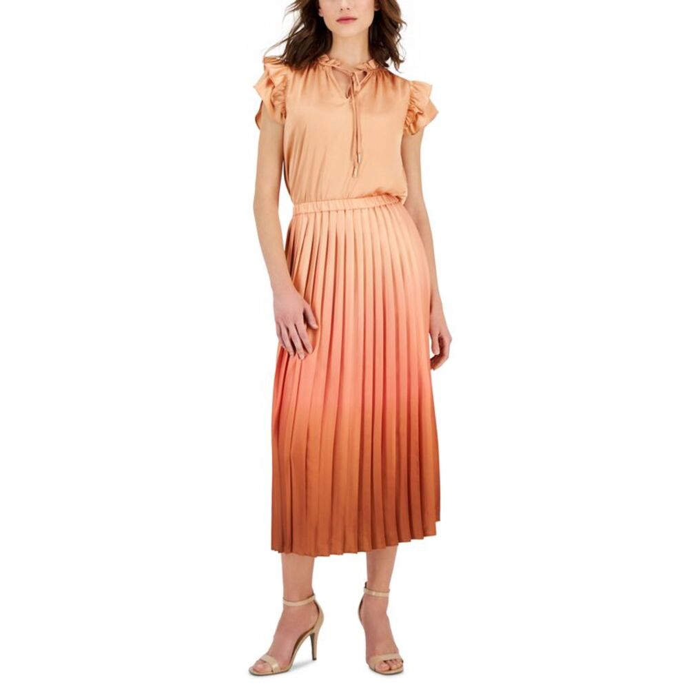 Anne Klein Ruffle-Sleeve Blouse and Pleated Midi Skirt